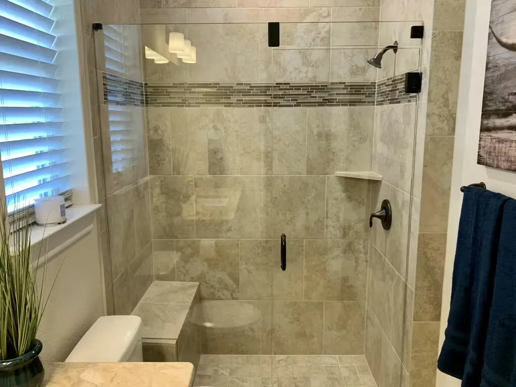 Shower glass and fixtures